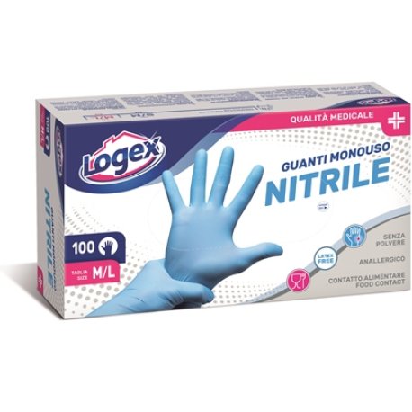 LOGEX GUANTO NITRILE M/L 100PZ