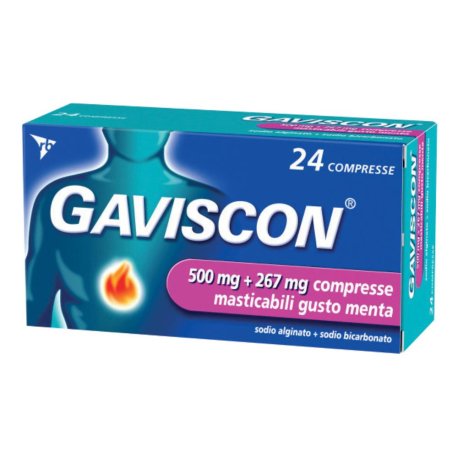 GAVISCON*24CPR MENTA 500+267MG