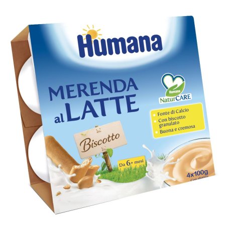 HUMANA MERENDA BISCOTTO GUSTO LATTE 4X100G