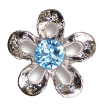 BJT943 METAL FLOWER W/AQUA CRY