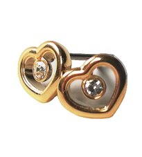 ORECCHINI HEART GOLD SOLITAIRE